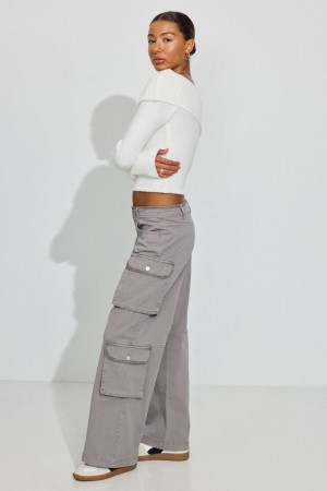 Titanium Grey Women Garage Cameron Low Rise Cargo Pants | A-5943612